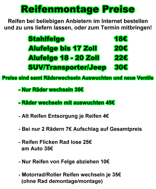 Reifenservice Dreistiefenbach